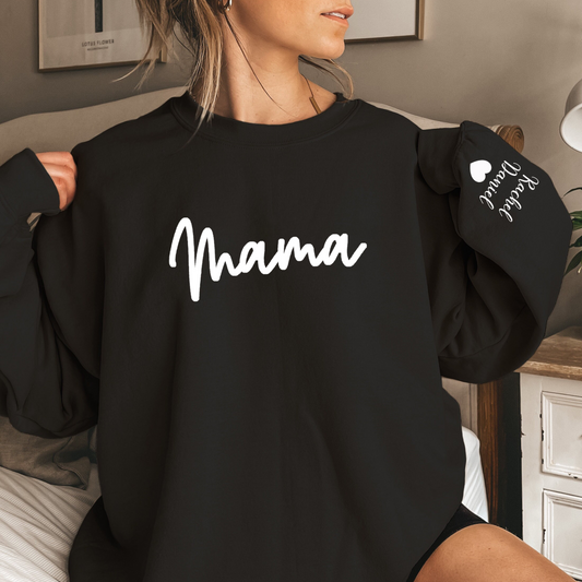 Customized Mama Embroidered Sweatshirt, T-shirt, Hoodie, Gift for Mother's Day