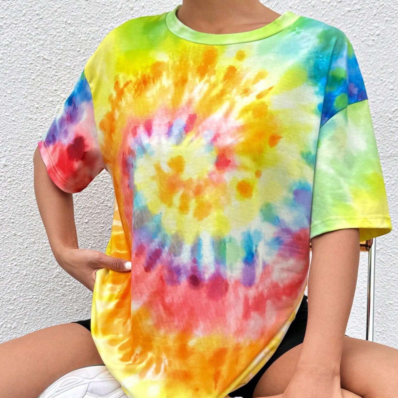 Essnce Tie Dye Drop Shoulder Tee