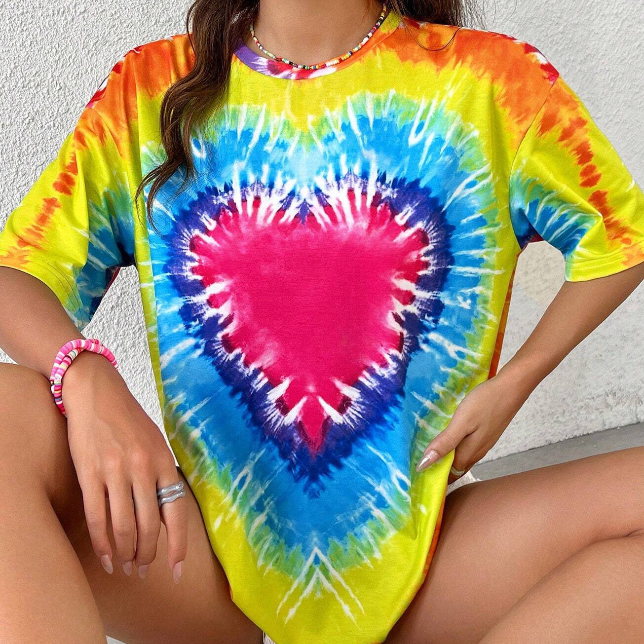 Essnce Tie Dye Drop Shoulder Tee