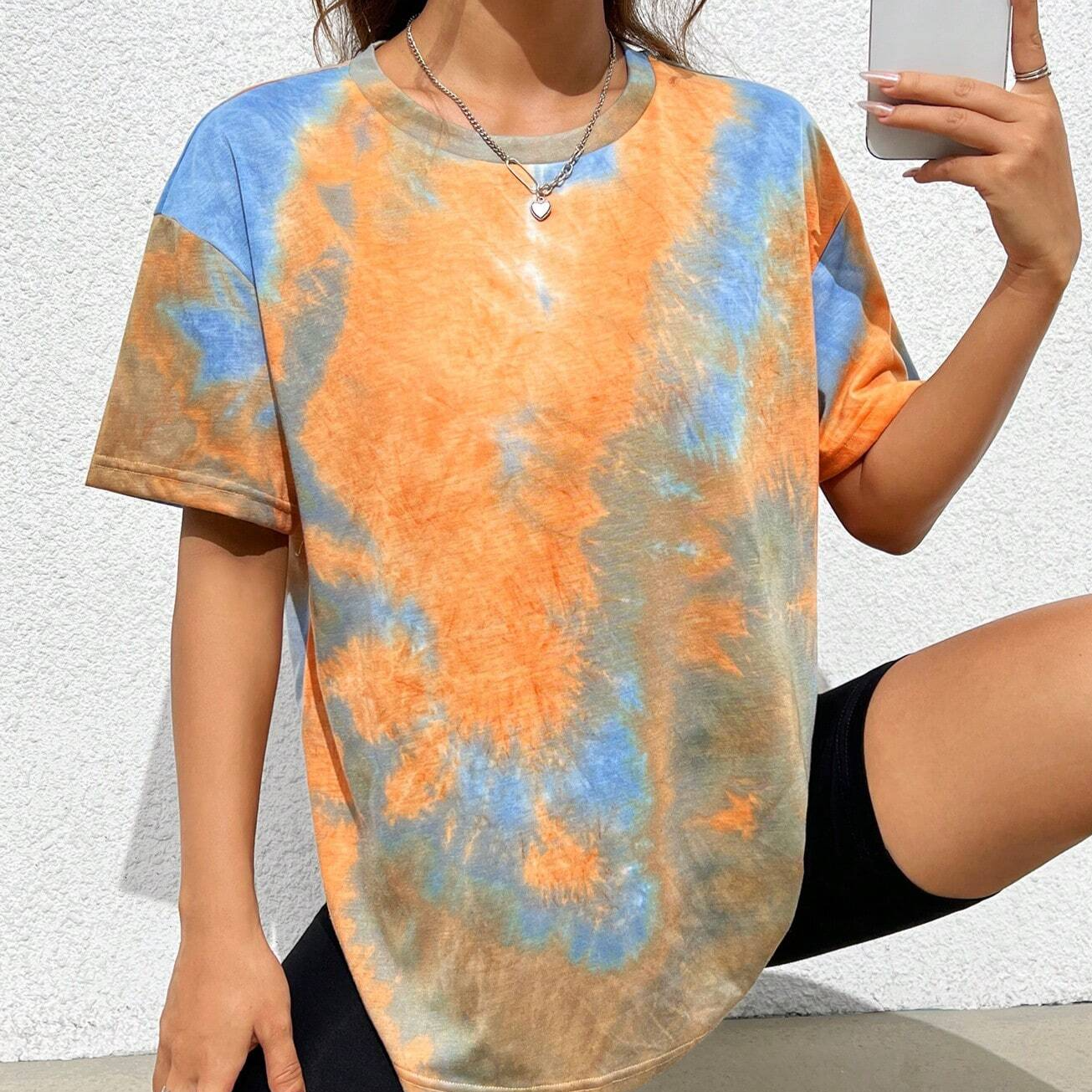 Essnce Tie Dye Drop Shoulder Tee