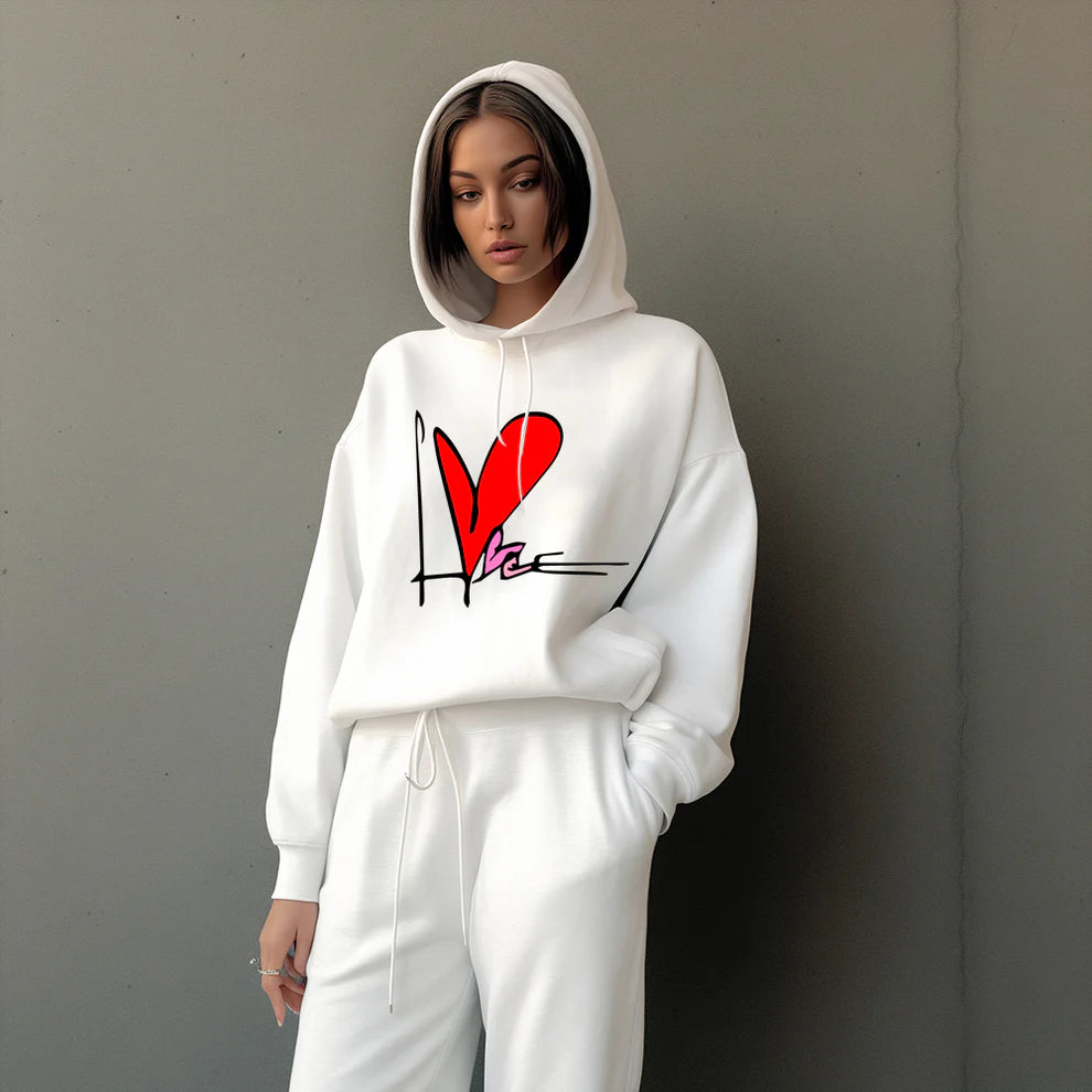 Heart Design Pullover Hoodie and swearshirt