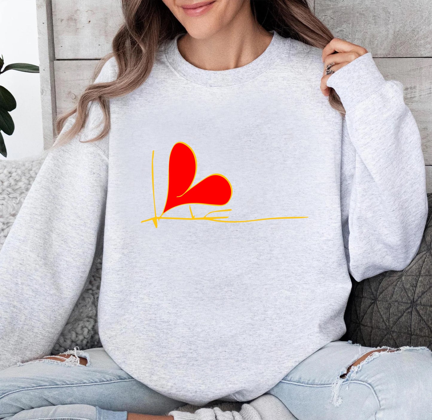 Heart Design Pullover Hoodie