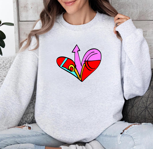 Heart Design Pullover Hoodie