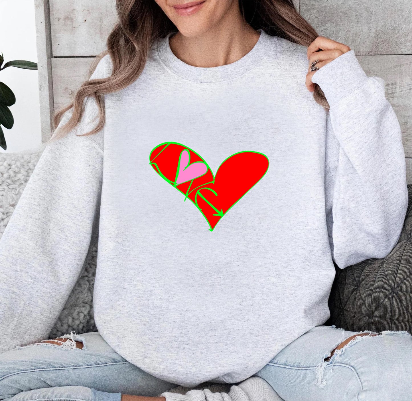 Embroidered Heart Hoodie