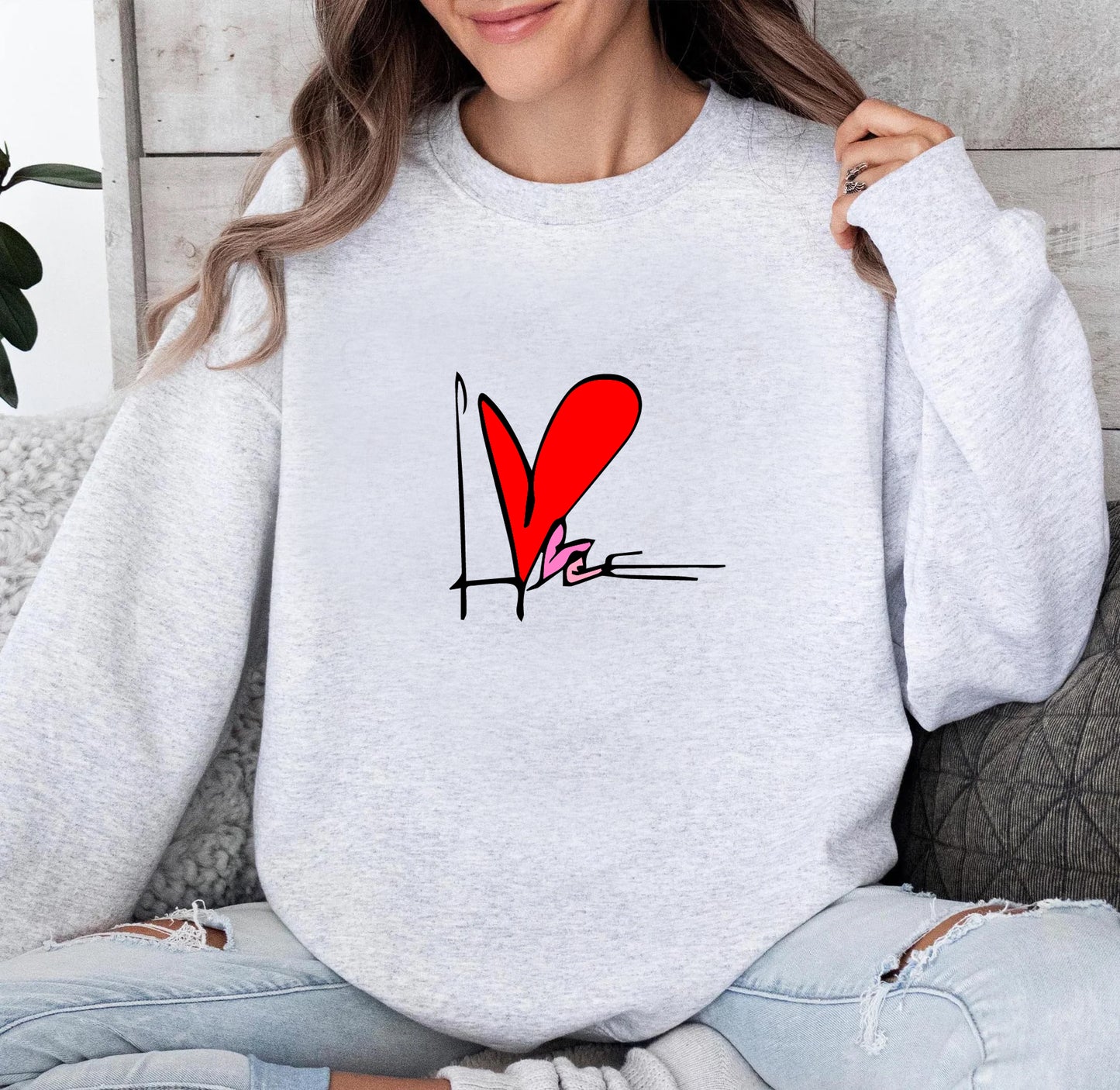 Heart Design Pullover Hoodie and swearshirt