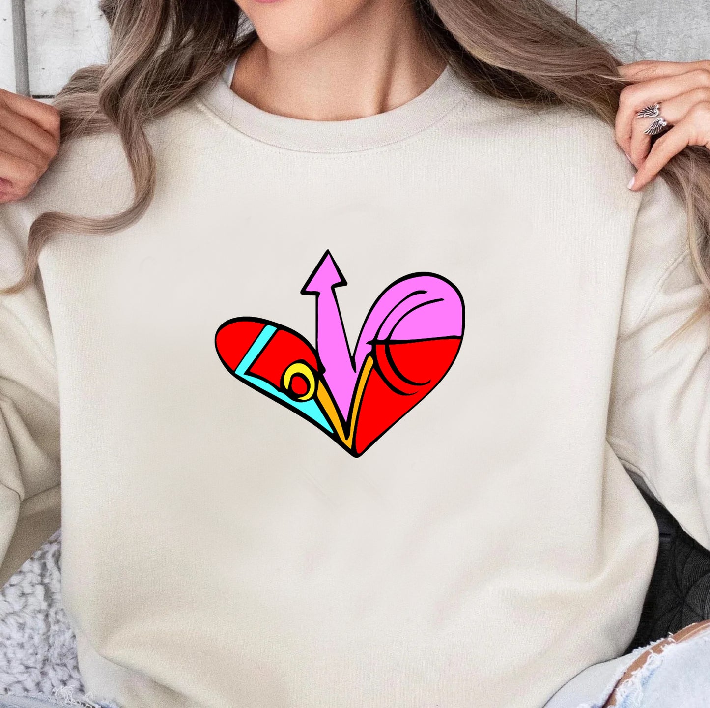 Heart Design Pullover Hoodie