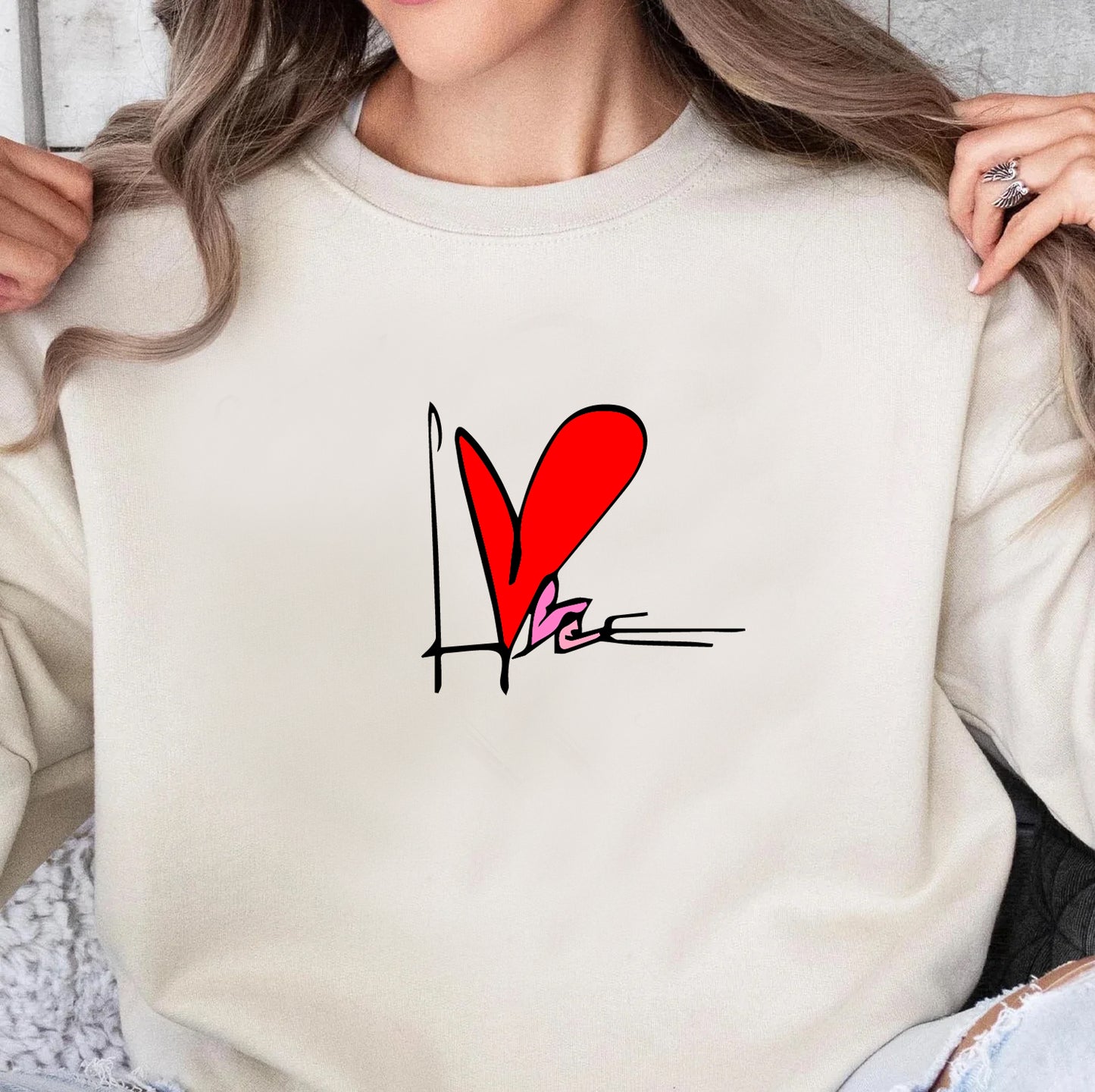 Heart Design Pullover Hoodie and swearshirt