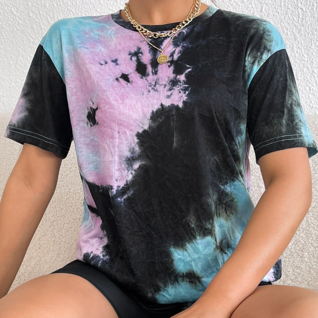 Essnce Tie Dye Drop Shoulder Tee