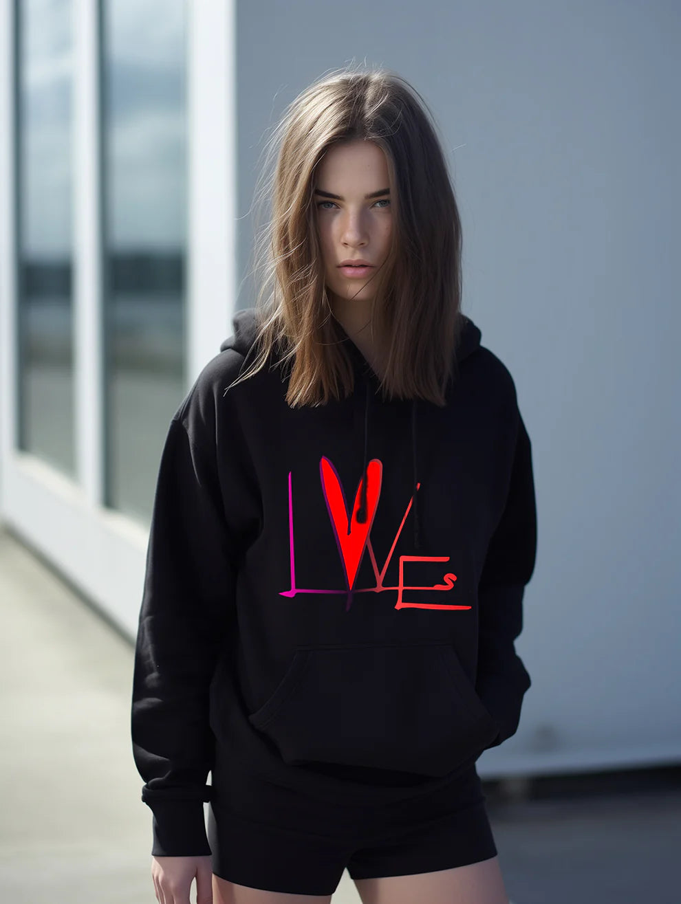 Unisex Graphic College Hoodie(Love)