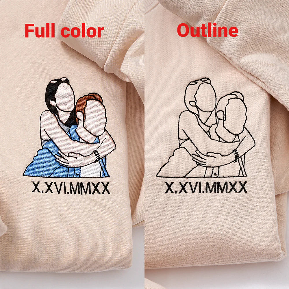 Custom Embroidered Sweatshirt Portrait