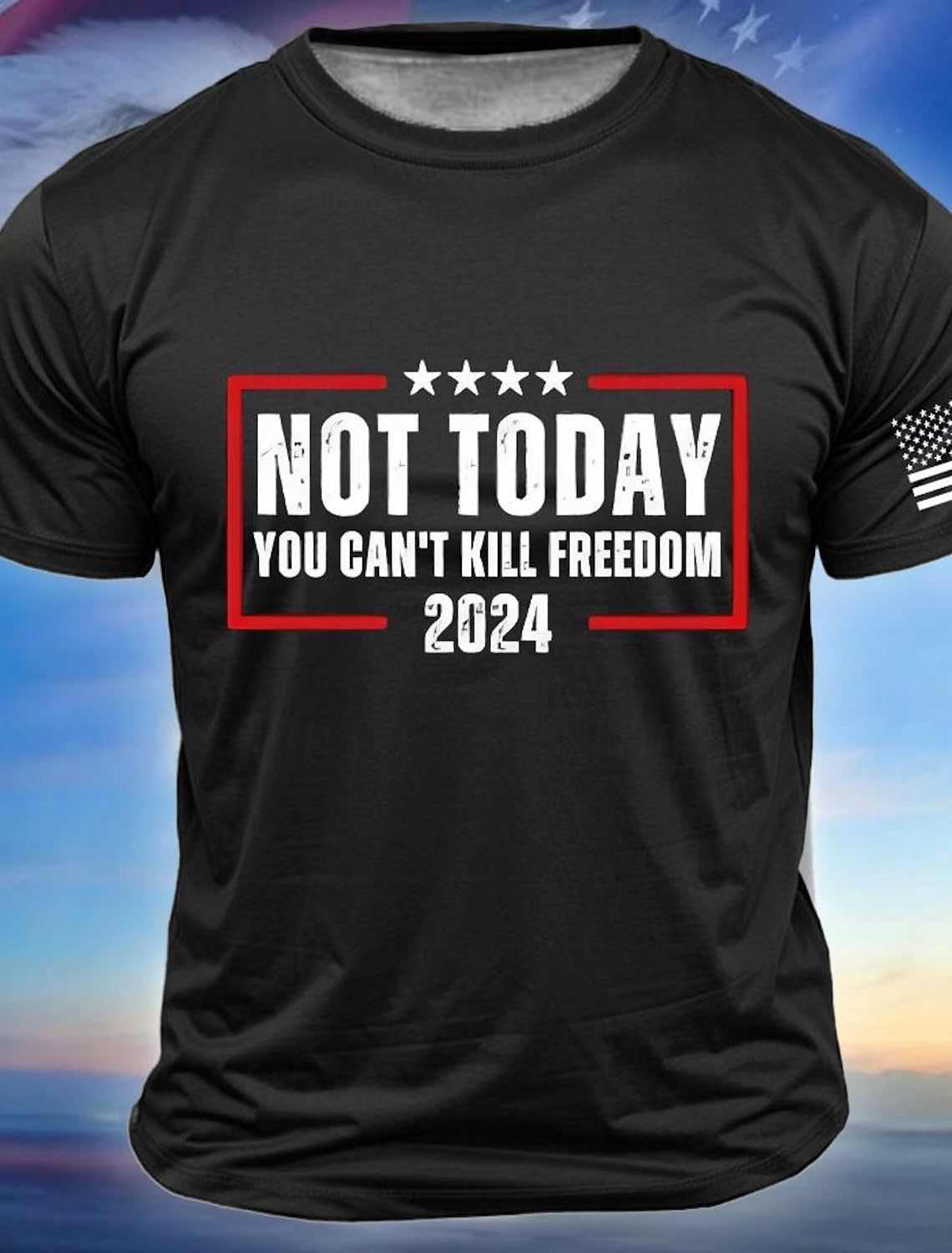 Not Today You Can't Kill Freedom Trump Shirt Men's T shirt Tee Crew Neck Clothing Apparel Short Sleeve Daily Tee