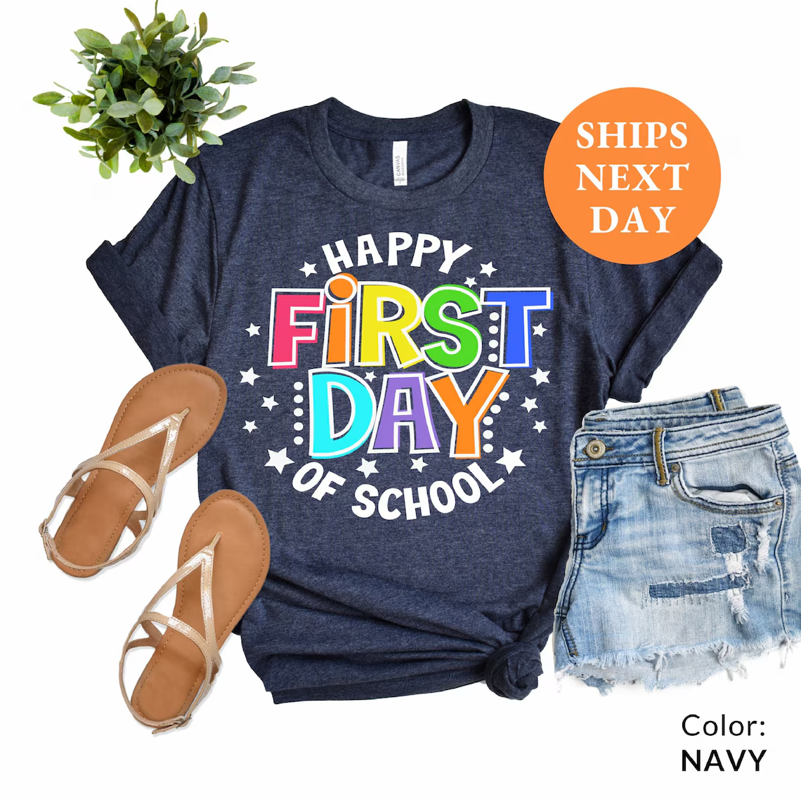 Happy First Day of School Teacher Shirt, Back to School Shirt for Teachers, Teacher Shirt Back to School Shirt Teacher Gift