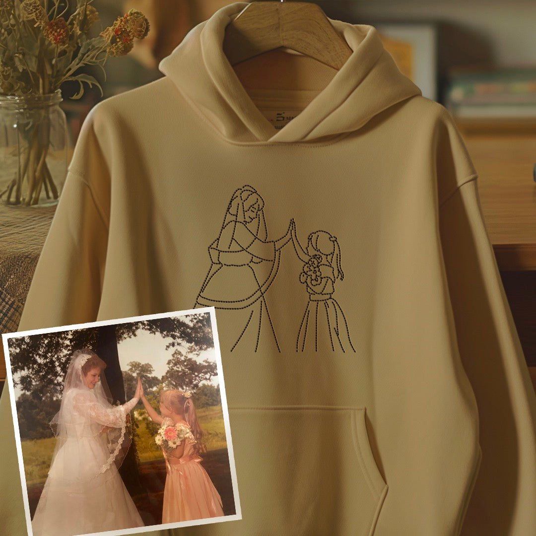 Custom embroidered photo portrait sweatshirt