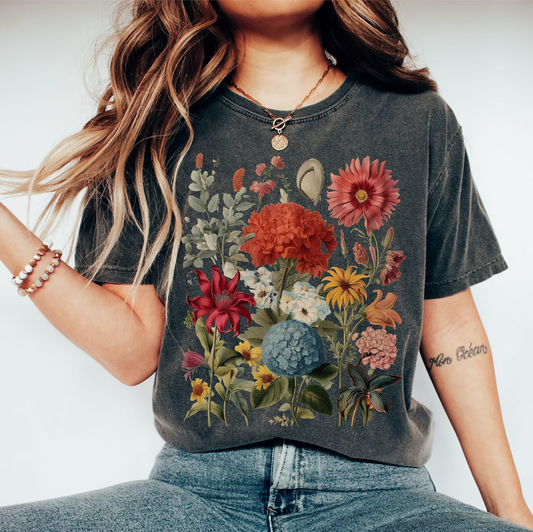 Boho Wildflowers Shirt Gift For Her ，Comfort Colors Shirt