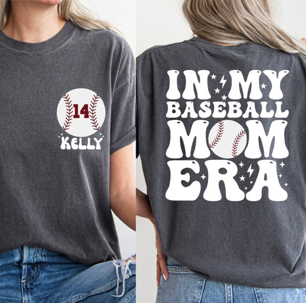 Custom Baseball Mom Shirt, Comfort Colors In My Baseball Mom Era Shirt