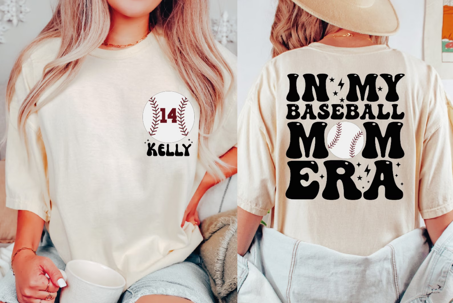 Custom Baseball Mom Shirt, Comfort Colors In My Baseball Mom Era Shirt