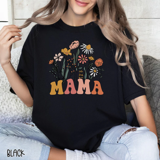 Retro Mama Shirt, Wildflowers Mama Shirt