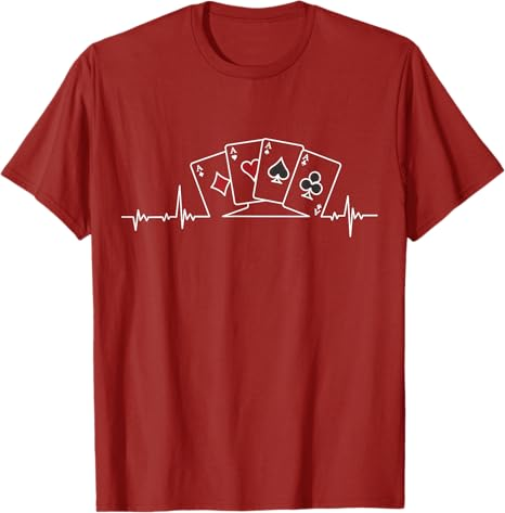 Poker cards flush heartbeat poker player poker card game T-Shirt