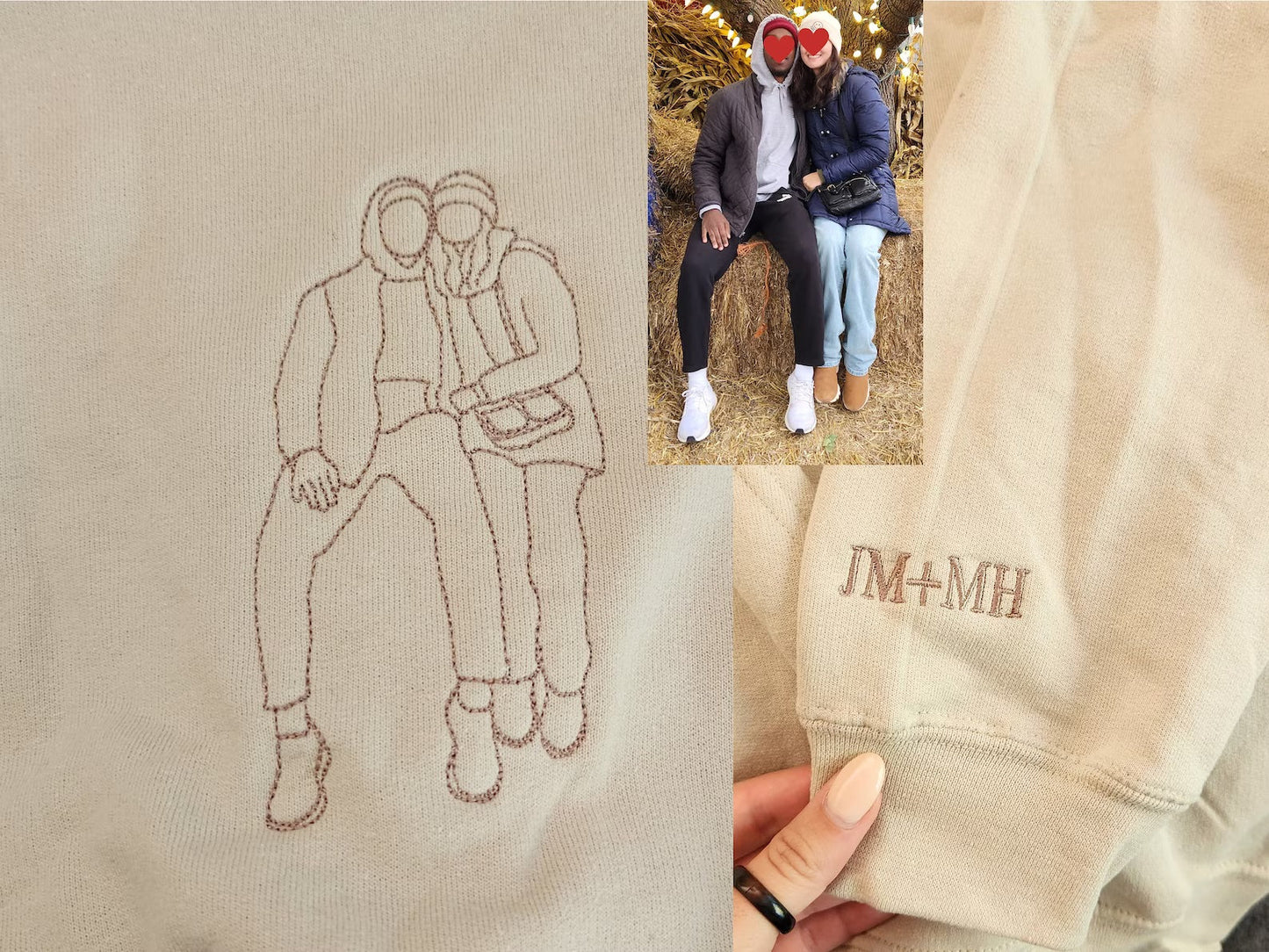 Custom Embroidered Portrait from Photo Sweatshirt