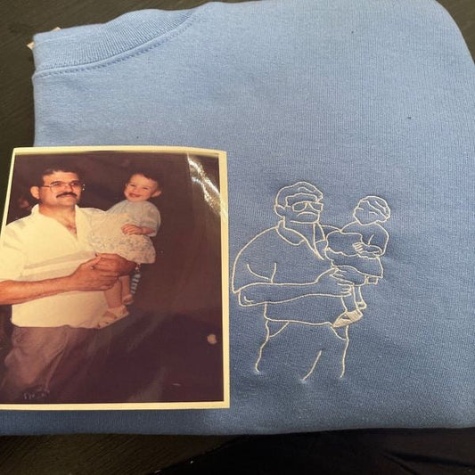 Custom embroidered photo portrait sweatshirt