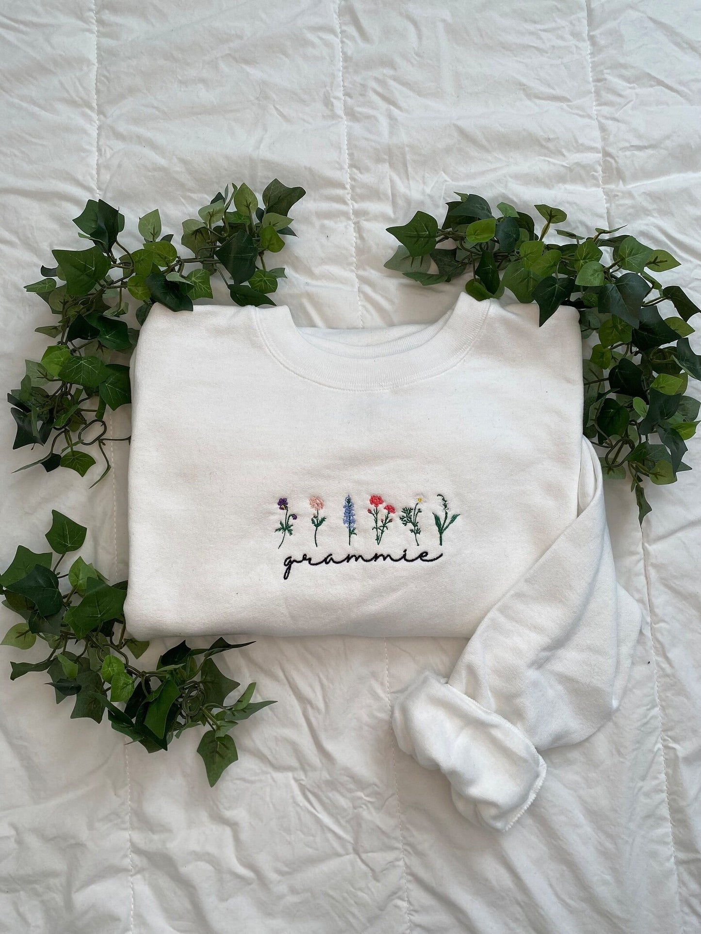 Birth month embroidered sweatshirt