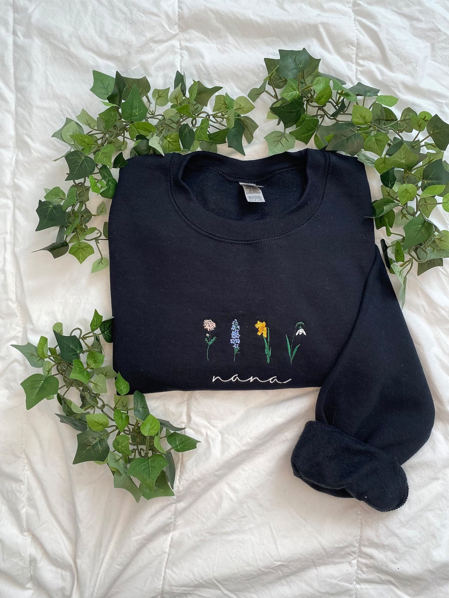 Birth month embroidered sweatshirt