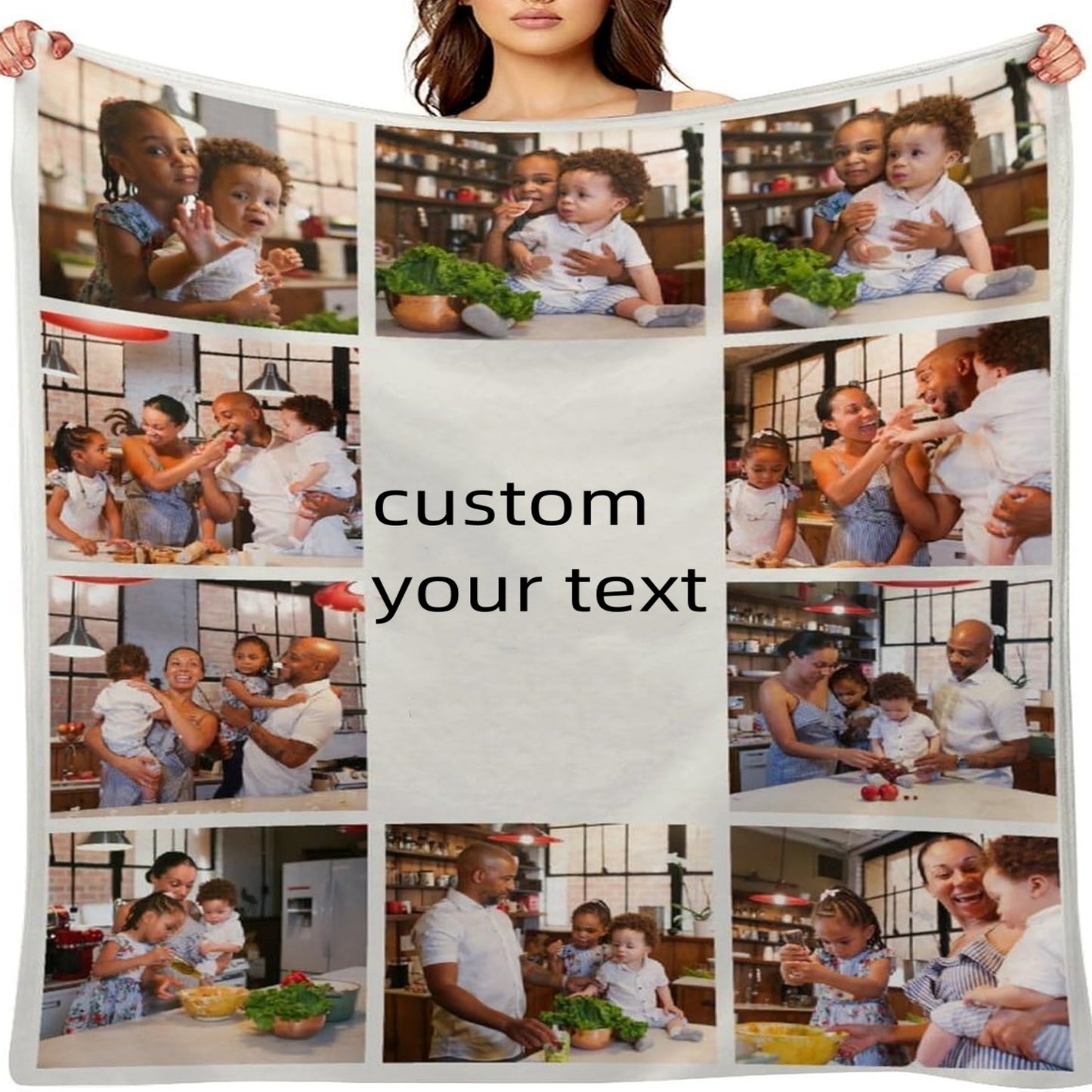 Custom Blanket with Photos Personalized Text Blankets