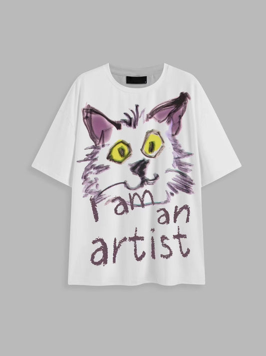 I Am An Artist Round Neckline Graphic Short Sleeve Tee