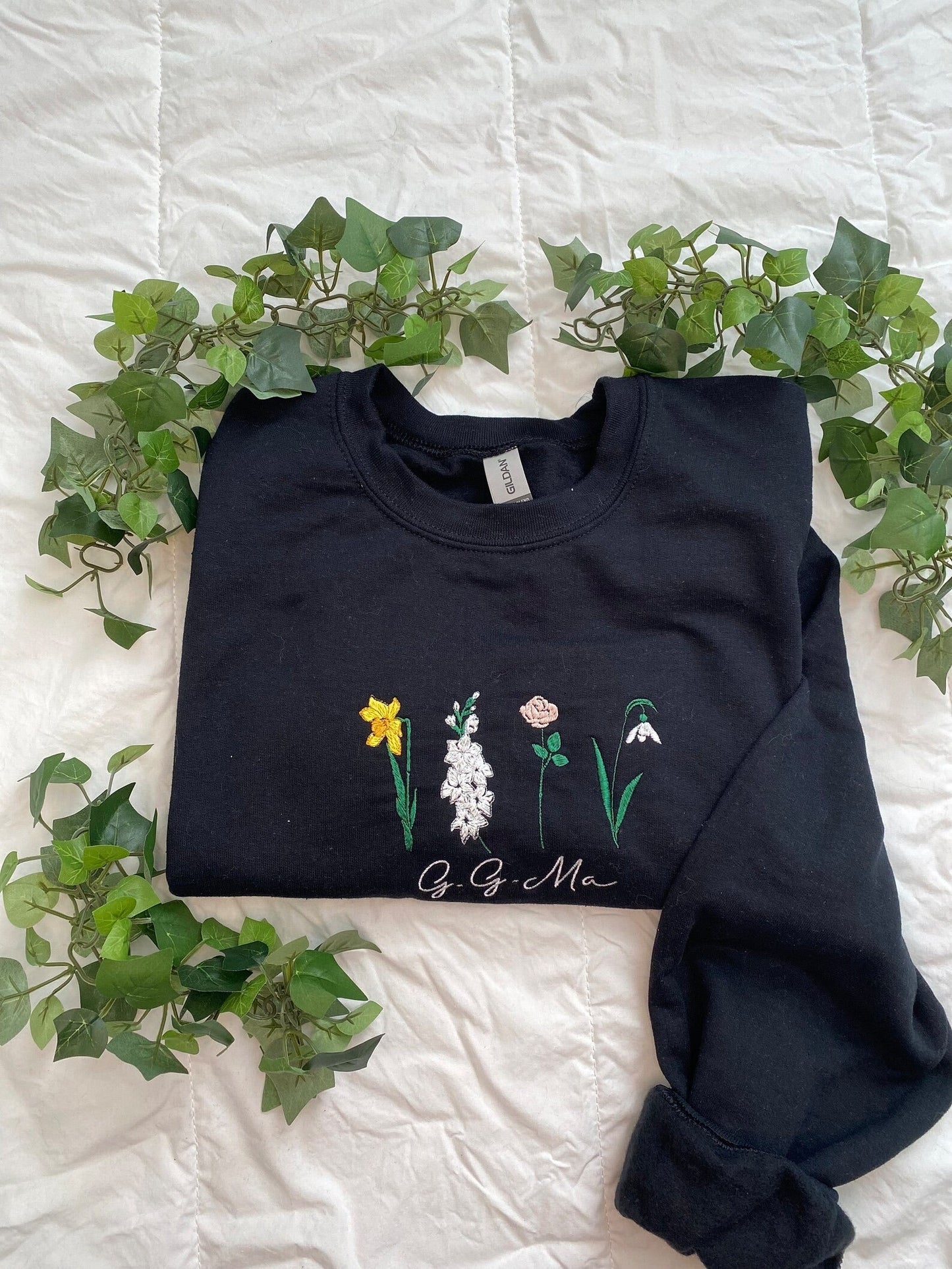 Birth month embroidered sweatshirt