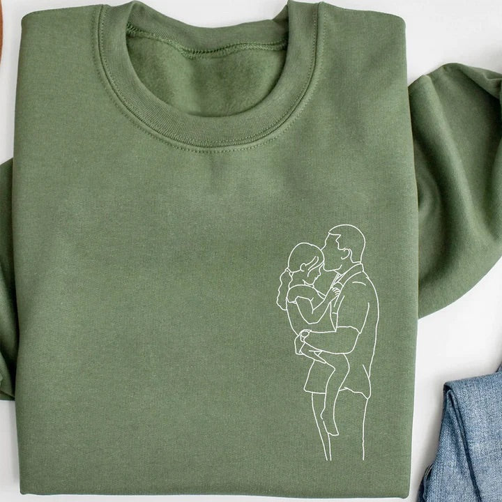 Custom embroidered photo portrait sweatshirt