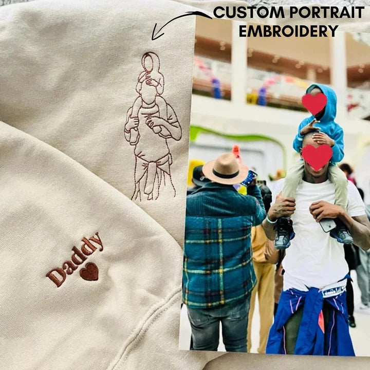 Custom Embroidered Portrait from Photo Sweatshirt