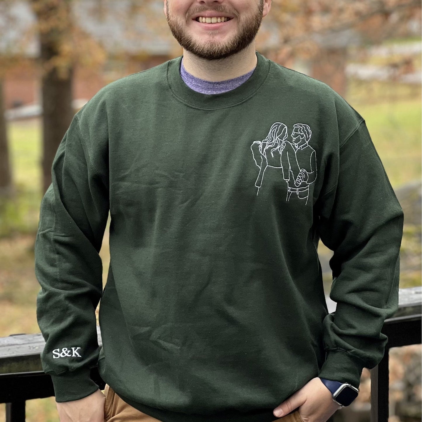 Custom Embroidered Portrait from Photo Sweatshirt