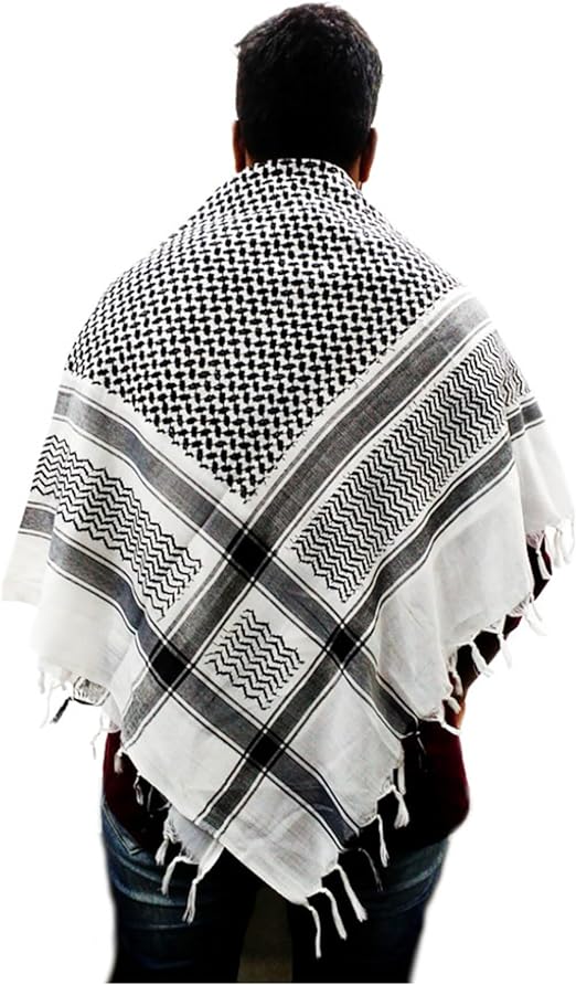 Keffiyeh Palestinian Style Cotton Scarf with Tassels,Arab Scarf,Palestinian Headscarf