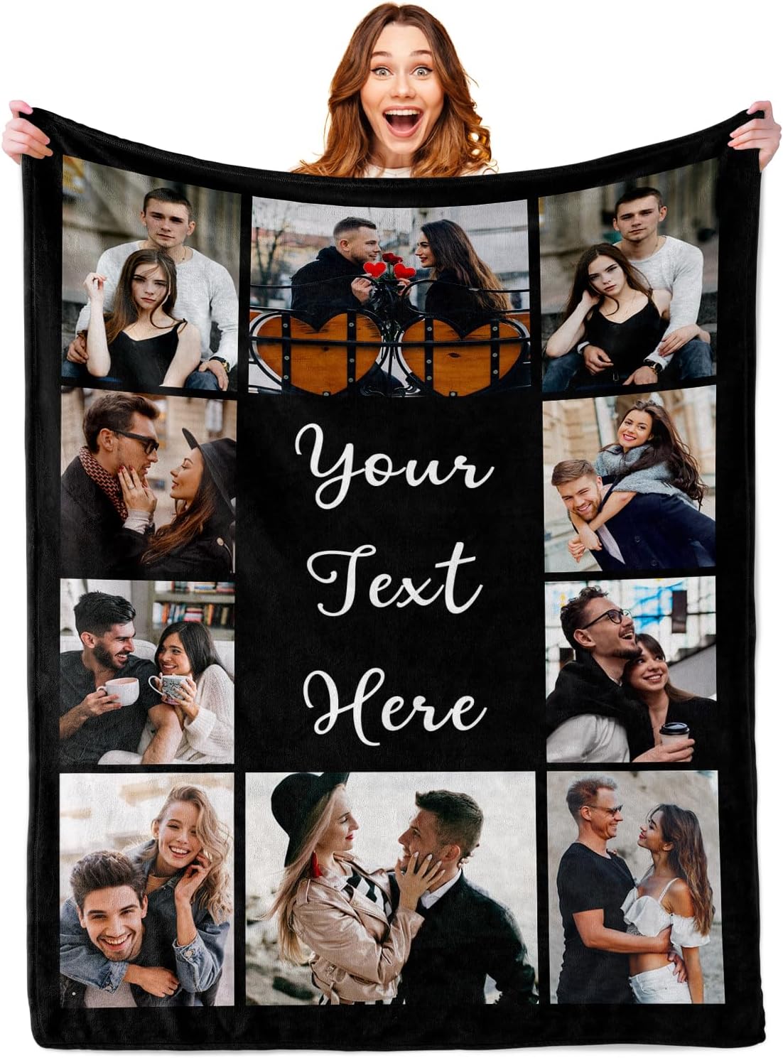 Custom Blanket with Photos Personalized Text Blankets