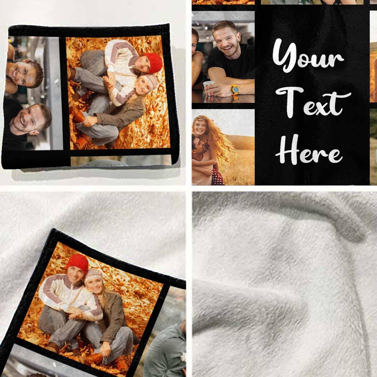 Custom Blanket with Photos Personalized Text Blankets