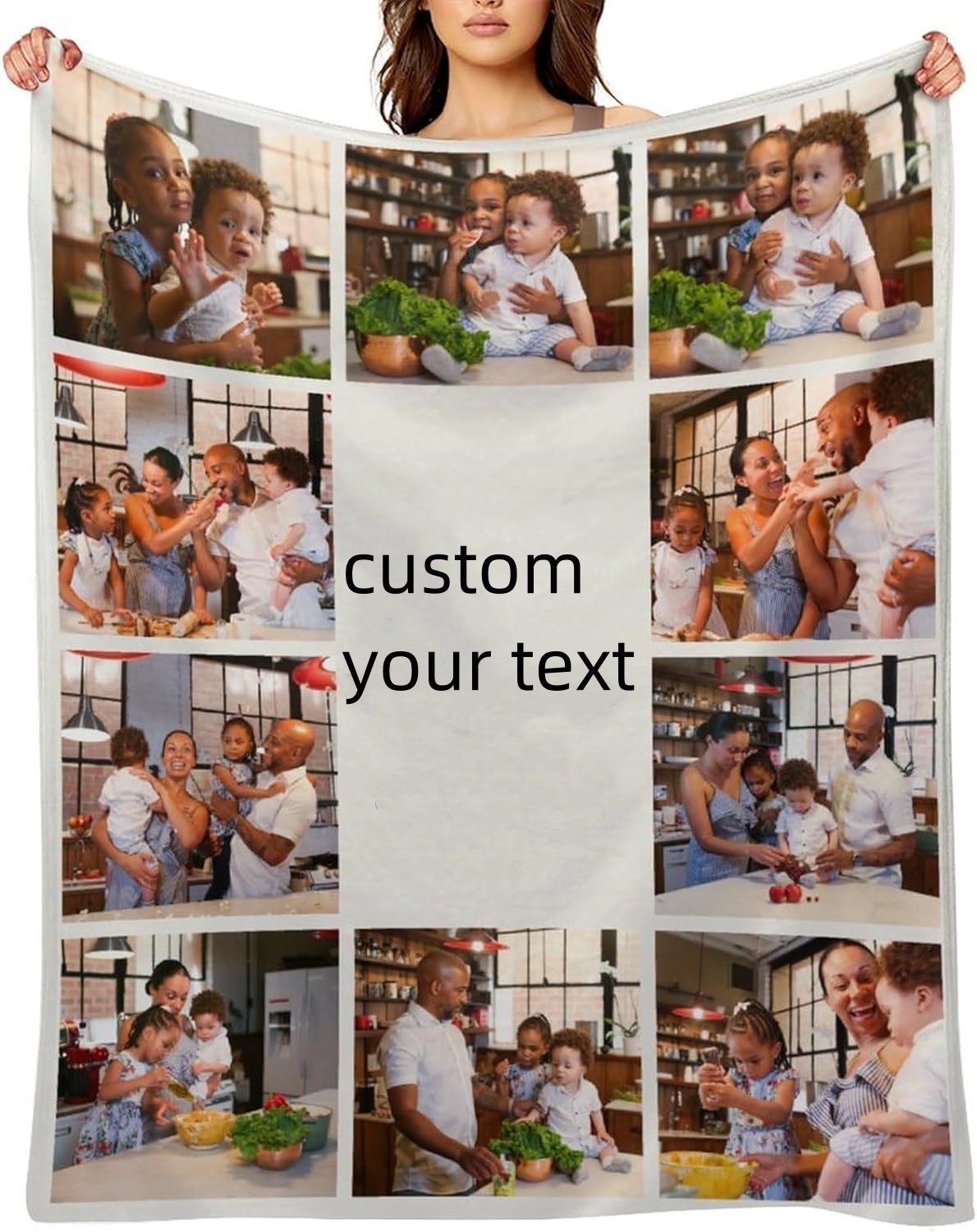 Custom Blanket with Photos Personalized Text Blankets