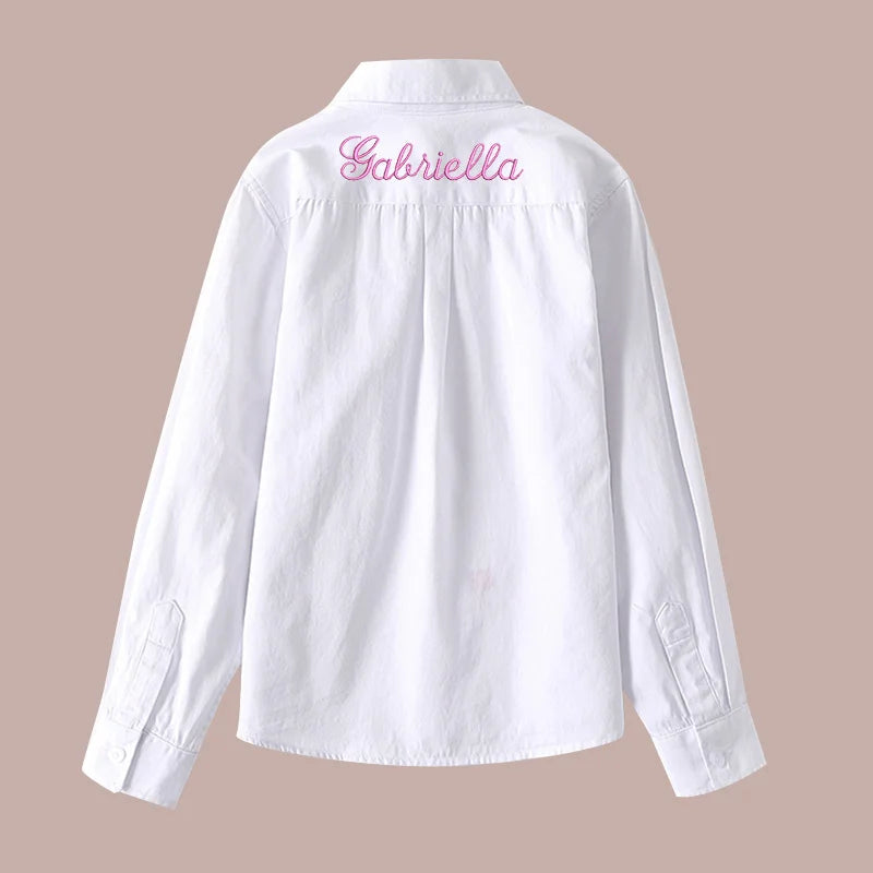 Personalized Girls Embroidered Name Cover Up Shirt