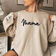 Customized Mama Embroidered Sweatshirt, T-shirt, Hoodie, Gift for Mother's Day