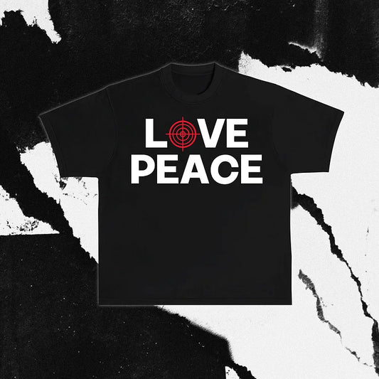 Casual Love And Peace Printed  Cotton Short Sleeve T-Shirt