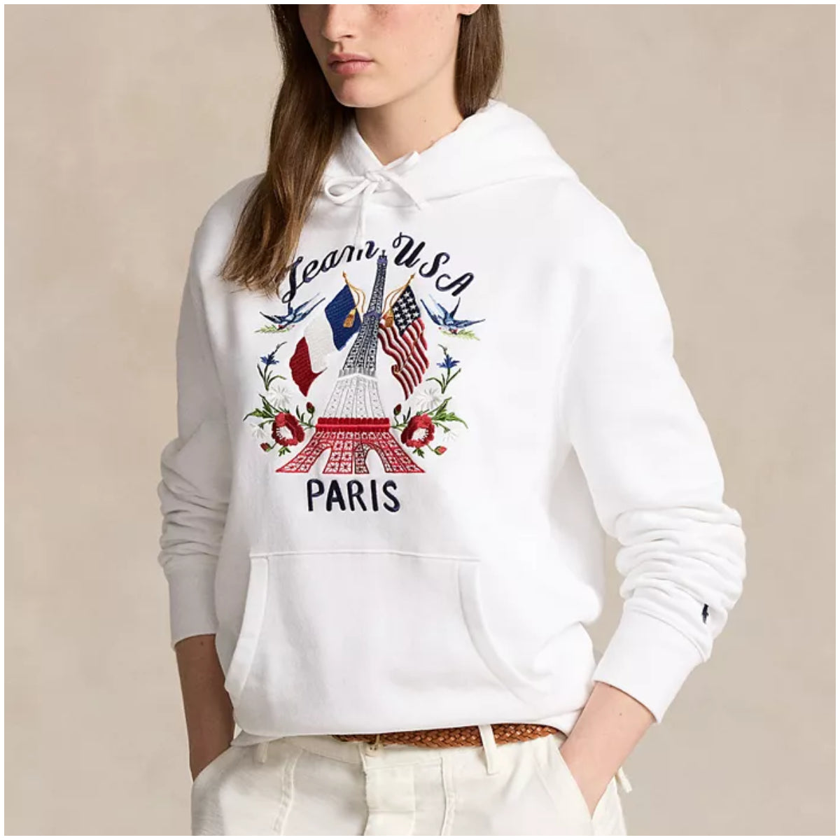 Unisex Team USA Embroidered Fleece Hoodie