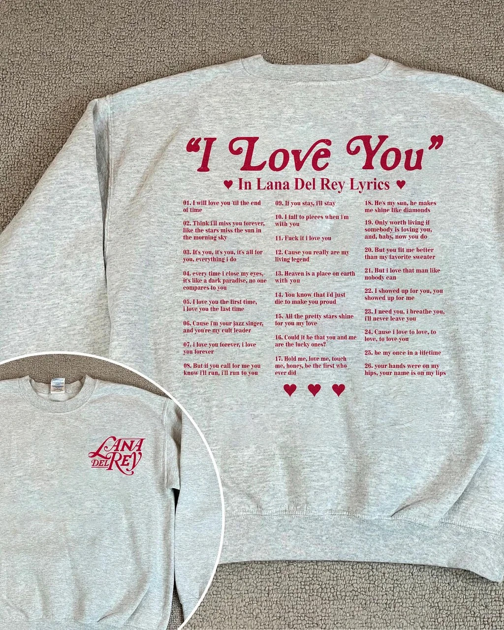 Lana Del Rey – I Love You Sweatshirts, Hoodie, T-shirt