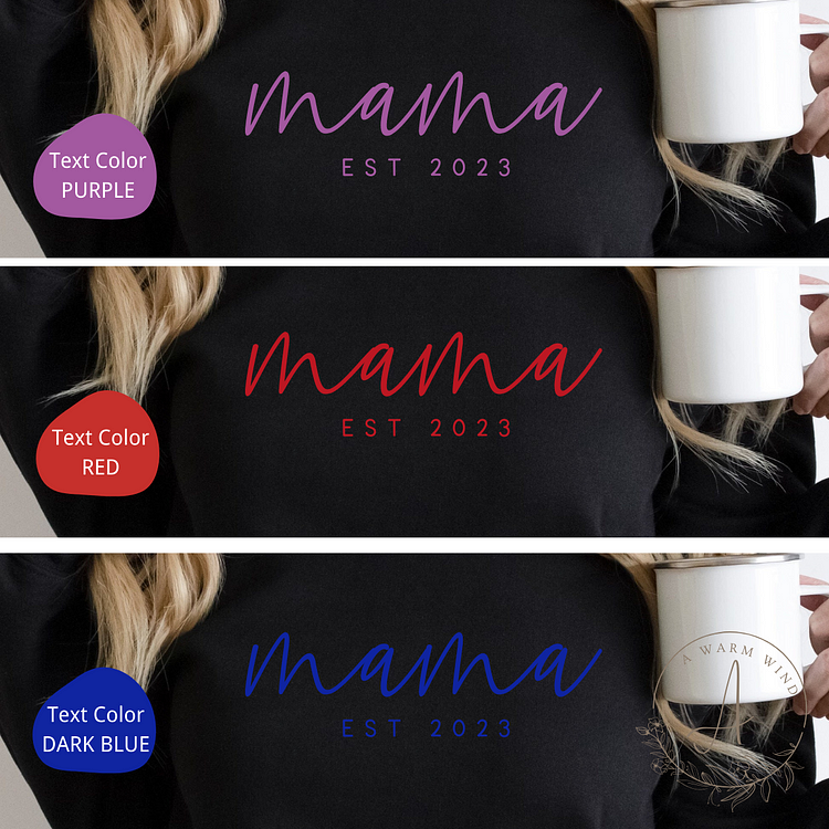 Customize Mama Sweatshirt with Kid's Name, Mom's Passion-Personalized Gift for Mom