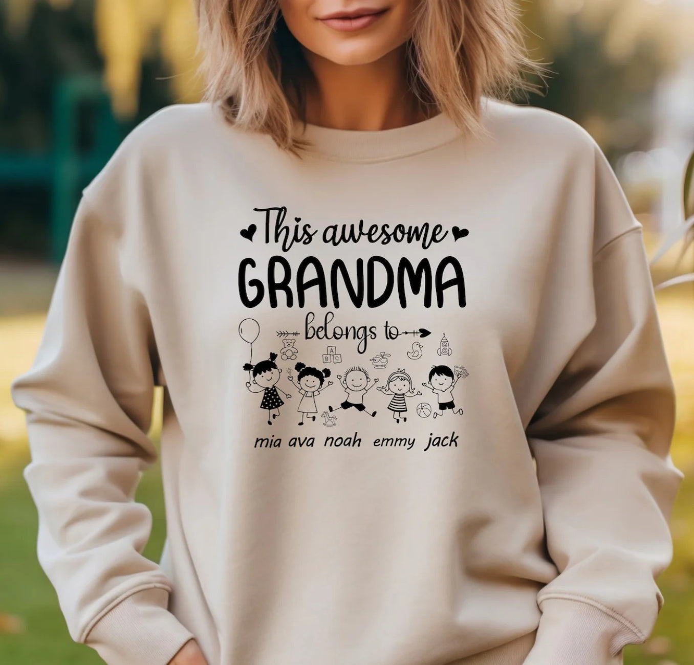 Mothers Day Gift, Grandma Shirt, Personalized Names Tee