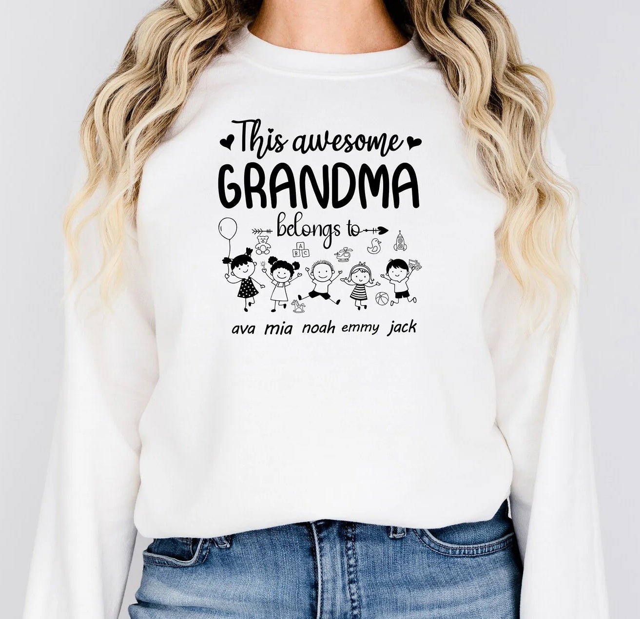 Mothers Day Gift, Grandma Shirt, Personalized Names Tee