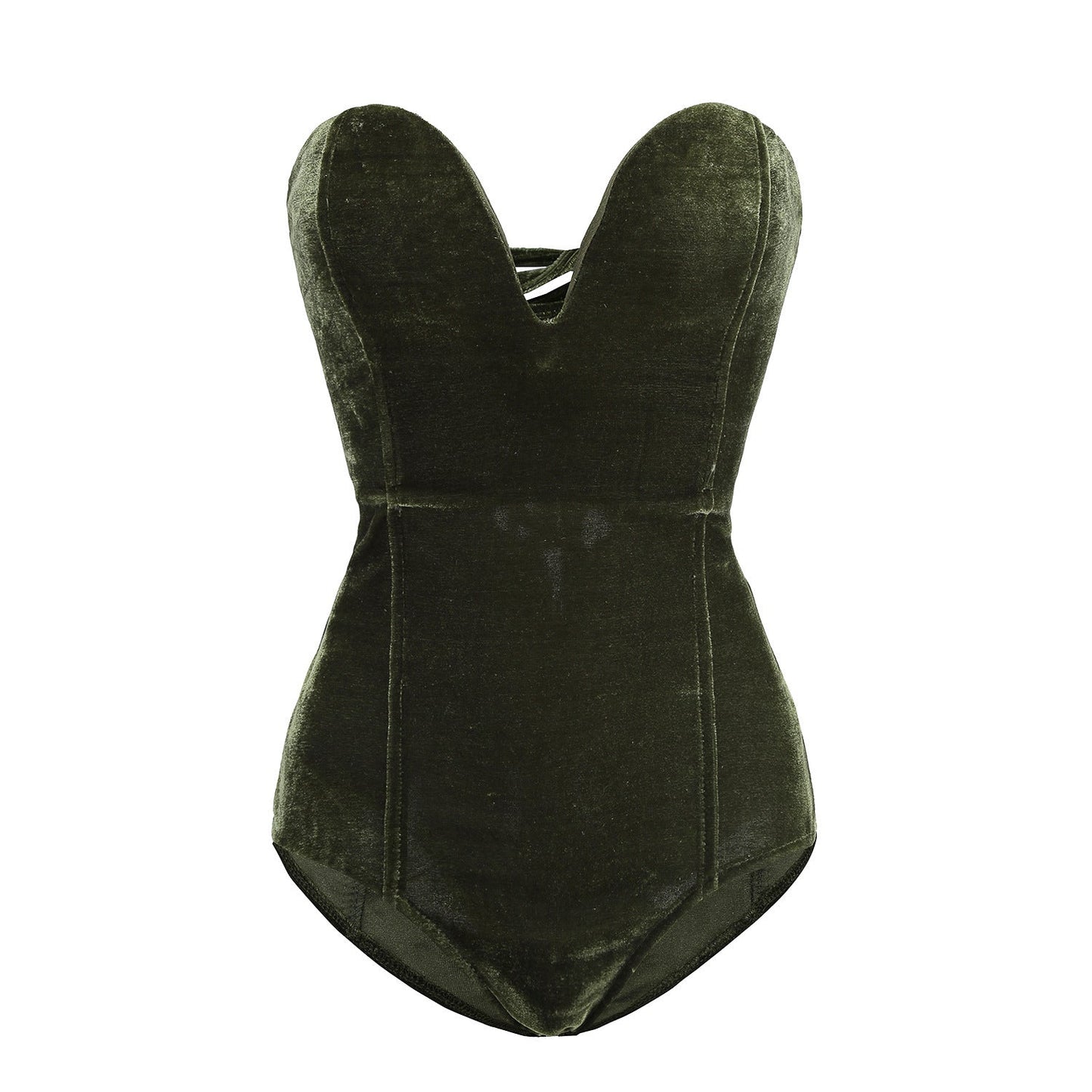 Tube Top Velvet Bodysuit Leotard Corset Back