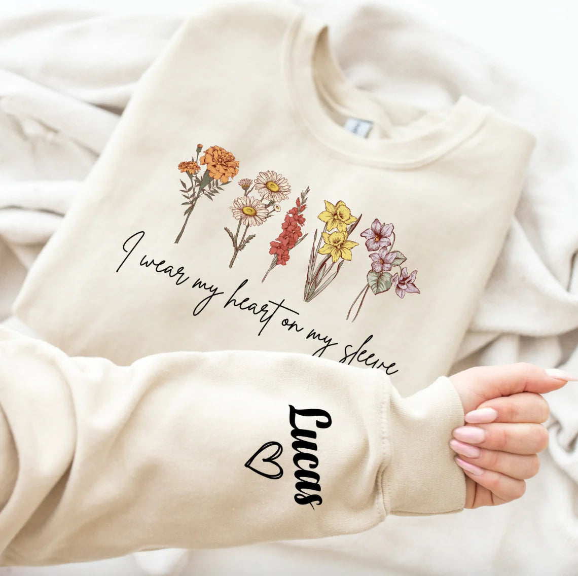 Personalize Mom Gift Sweatshirt, Birth Month Flower Gift