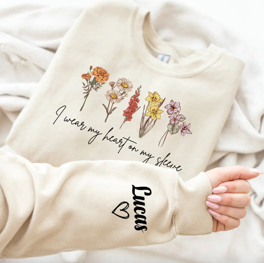 Personalize Mom Gift Sweatshirt, Birth Month Flower Gift