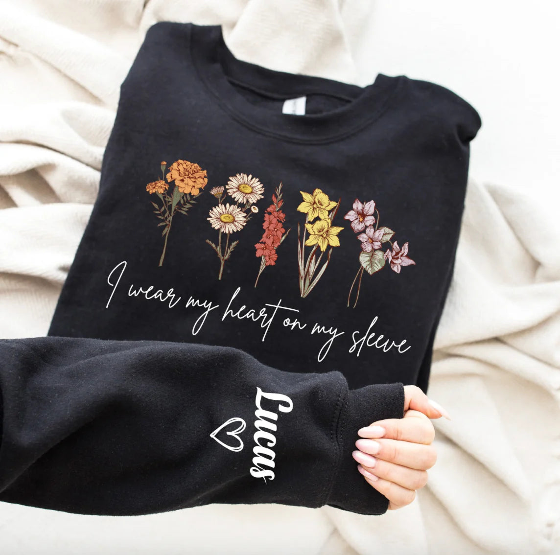 Personalize Mom Gift Sweatshirt, Birth Month Flower Gift