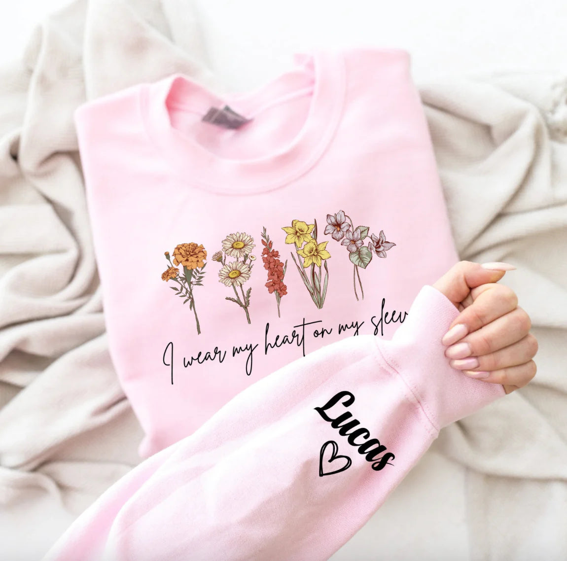 Personalize Mom Gift Sweatshirt, Birth Month Flower Gift