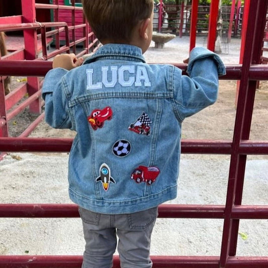 Personalized Kids Denim Patch Jacket with Names Gifts for Girls Boys Toddles